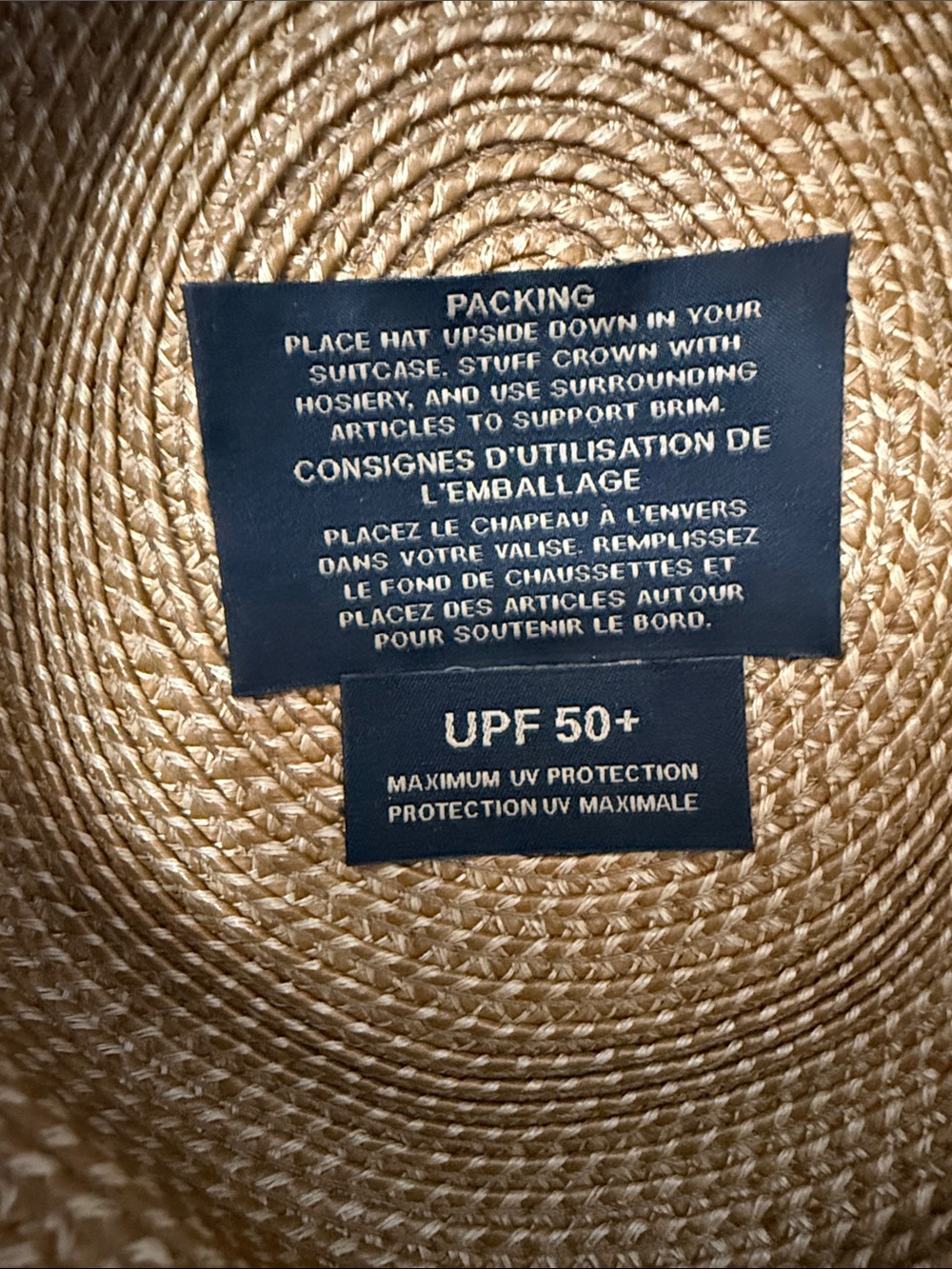 Eric Javits Sun Crest Pacable Hats Wide Brim Straw Sun Hat with Black Trim  OS - Picture 8 of 10